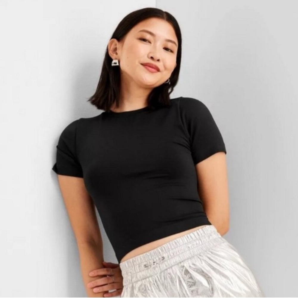 -Women's A.new day Target black Crop Top- Medium (8-10)